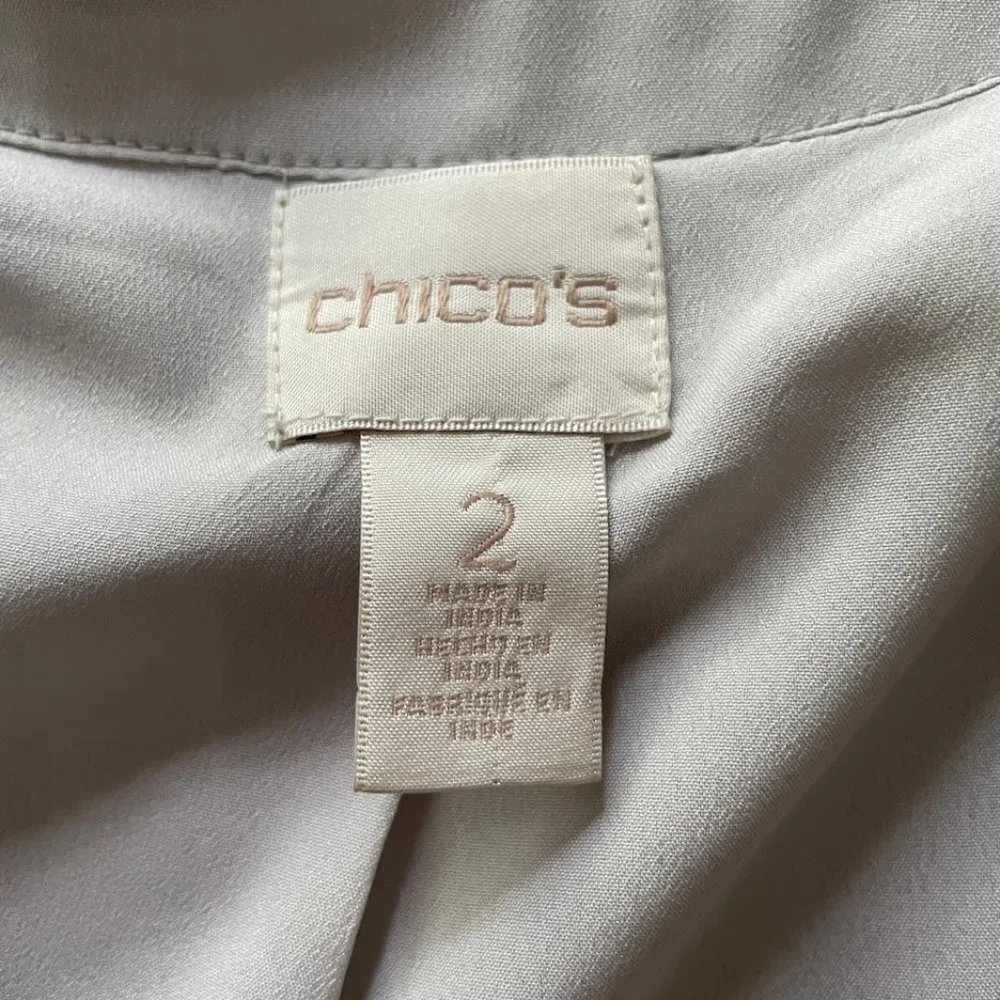 Chico's fully-lined velvety jacket, open front, heavily embroidered, size medium - Picture 5 of 6